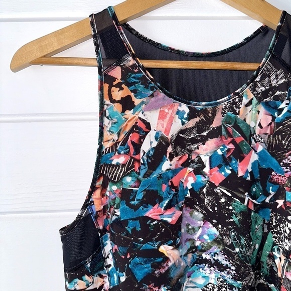 Lululemon Sculpt Tank II Color Crush Multi Black Mesh Activewear Breathable Sz 4 - Picture 7 of 11